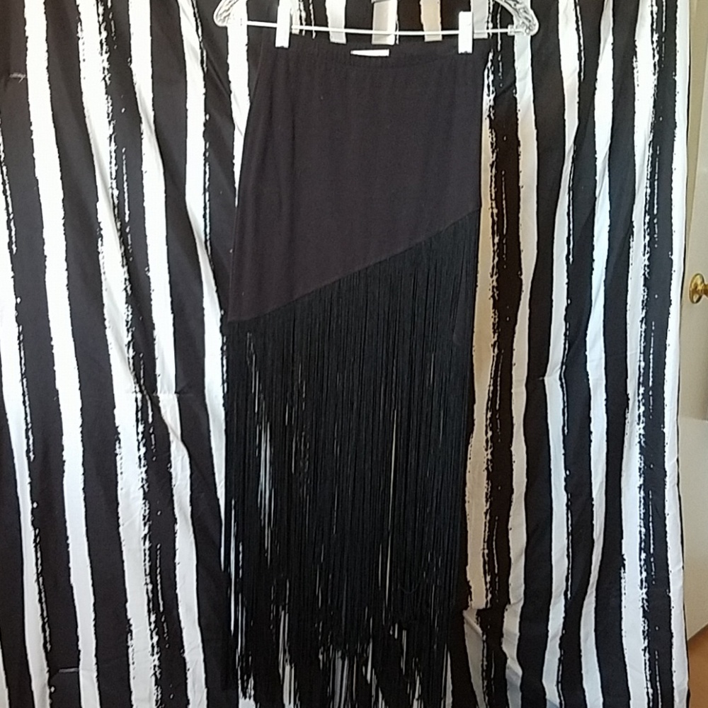 Fringe Maxi Skirt